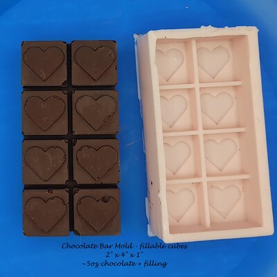 Chocolate Bar Mold with fillable cubes - image1